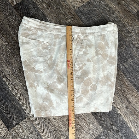 Old Navy loose fit drawstring shorts linen blend white cream elastic waist women - Picture 6 of 9